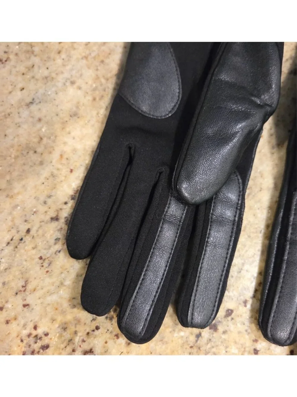 Aris Womens Size L/XL Faux Leather Stretch Gloves Style 515J1 Wave Stitching